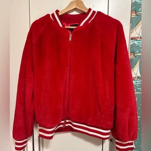 Faux fur bomber jacket